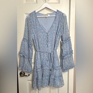Nordstrom Floral Ruffle Mini Dress NWT